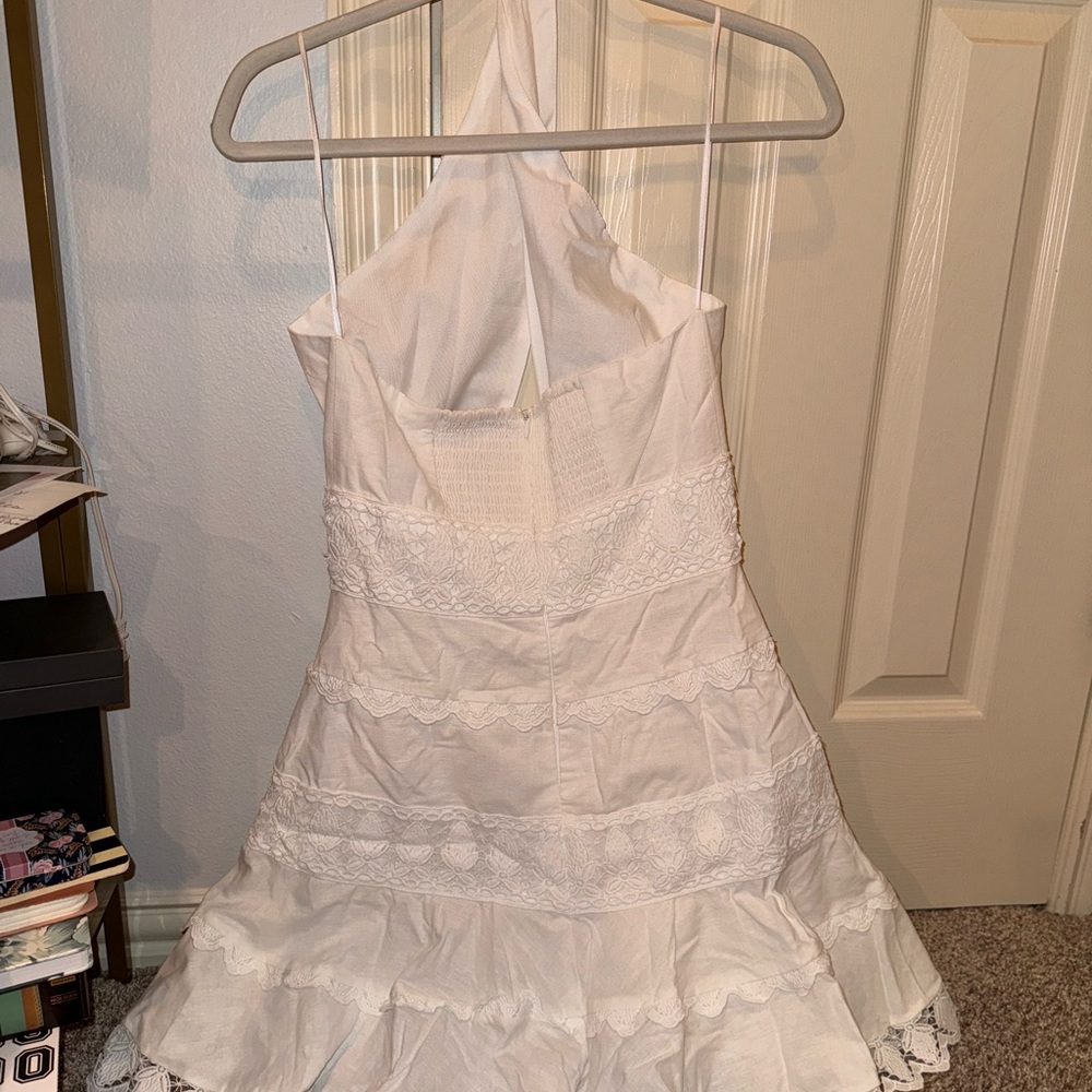white mini dress